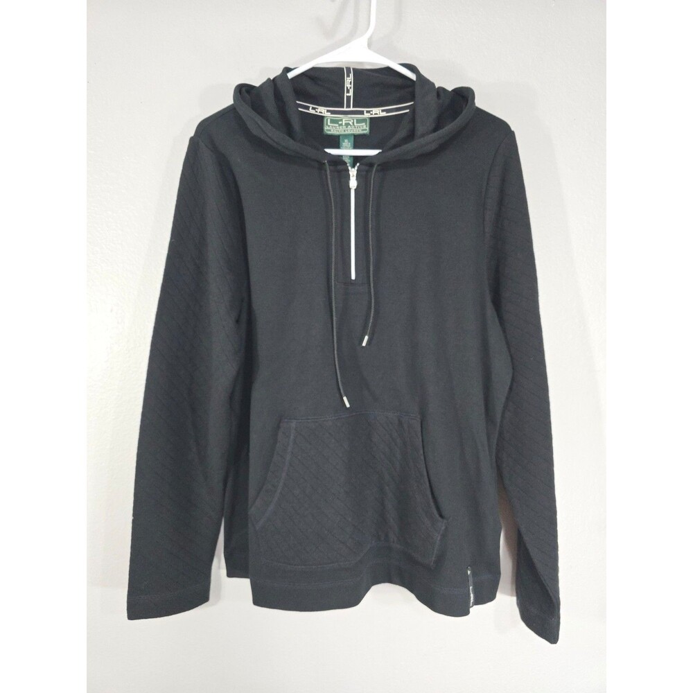Ralph Lauren Active Sweatshirt Womens XL Black Quarter Zip Hooded gorpcore AC